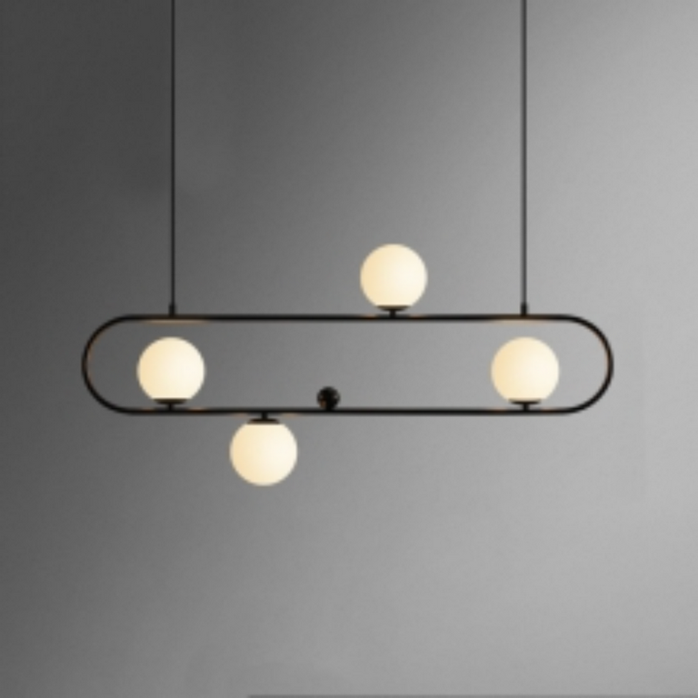 نجفة بيضاوى 4 كلوب - أسود - (code:152)