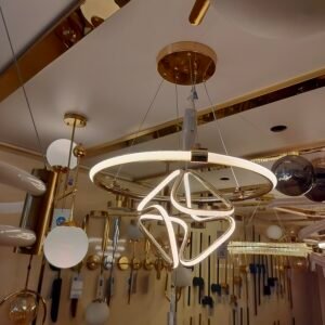 نجفه ليد دايره*مربع - دهبى - (code:293)